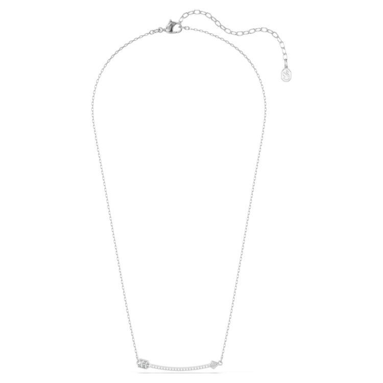 Idyllia pendant Mixed cuts, Arrow, White, Rhodium plated